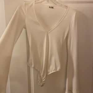 Free People Charli flare sleeve bodysuit NWT